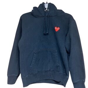 Comme des Garçons Play Red Heart Pullover Hoodie black color, cotton women’s M